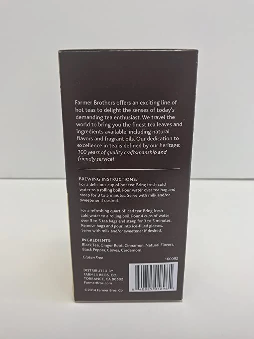 Farmer Brothers Premium: Chai Spice Hot Tea, 6/25 Ct Tea Boxes 3 Farmer Brothers Premium: Chai Spice Hot Tea, 6/25 Ct Tea Boxes - Image 3