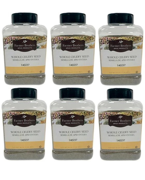 Farmer Brothers Whole Celery Seed (6 Bottles/1 Lb Ea.)