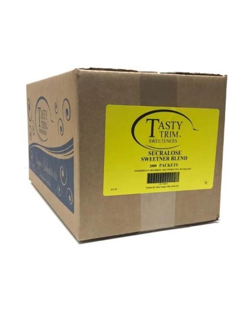 Tasty Trim Sucralose (Yellow Sugar Substitute), 1 Box (2,000 Packets)