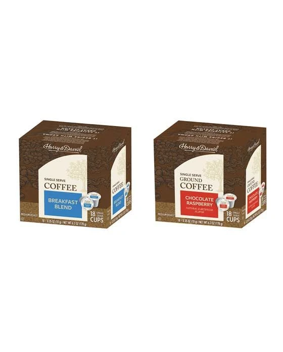Harry & David Coffee Combo,Breakfast Blend,Chocolate Raspberry 2/18 Ct Boxes 1 Harry & David Coffee Combo,Breakfast Blend,Chocolate Raspberry 2/18 Ct Boxes