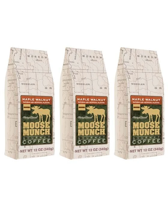 Harry & David Moose Munch Maple Walnut Ground Gourmet Coffee 3 Bags 1 Harry & David Moose Munch Maple Walnut Ground Gourmet Coffee 3 Bags