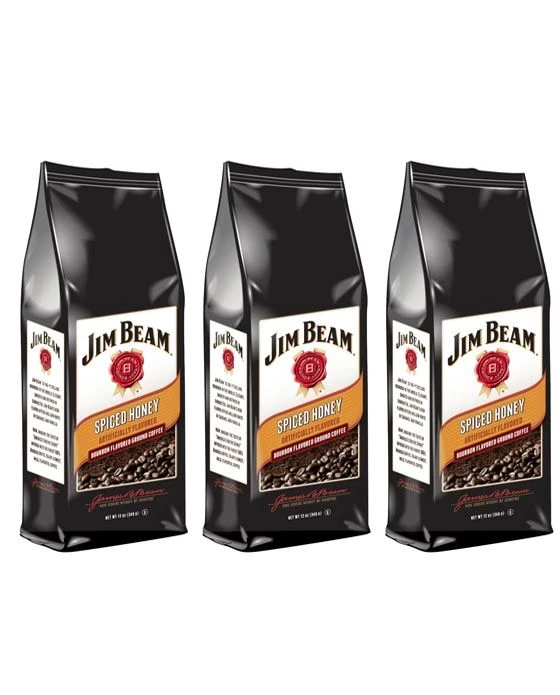 Jim Beam Spiced Honey Bourbon Flavored Ground Coffee, 3 Bags (12 Oz Ea.) 1 Jim Beam Spiced Honey Bourbon Flavored Ground Coffee, 3 Bags (12 Oz Ea.)