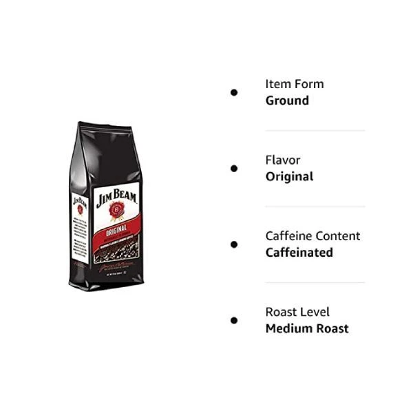 Jim Beam Original Bourbon Flavored Ground Coffee, 6 Bags (12 Oz Ea.) 2 Jim Beam Original Bourbon Flavored Ground Coffee, 6 Bags (12 Oz Ea.) - Image 2
