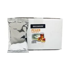 Brickhouse Peach Flavored Iced Tea, 24/3 Oz Packets, Loose Leaf With Filters -Beverage Shop brickhouse peach flavored iced tea 24 3oz