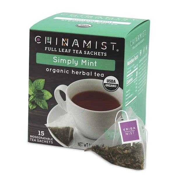 China Mist - Simply Mint Herbal Full Leaf Tea Sachet, 15 Count Box 1 China Mist - Simply Mint Herbal Full Leaf Tea Sachet, 15 Count Box