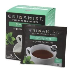 China Mist - Simply Mint Herbal Full Leaf Tea Sachet, 15 Count Box - Biodegradable And Individually Wrapped (6 Pack) -Beverage Shop china mist simply mint herbal full leaf tea sachet 15 count box 1