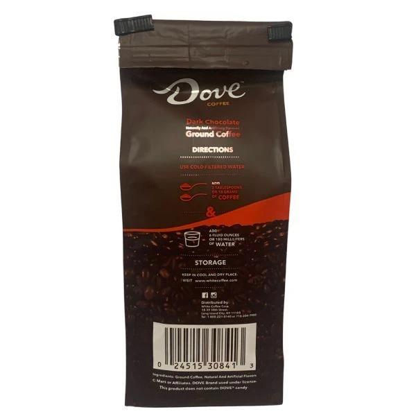Dove Dark Chocolate, Naturally And Artificially Flavored Ground Coffee, 6/10 Oz Bags 4 Dove Dark Chocolate, Naturally And Artificially Flavored Ground Coffee, 6/10 Oz Bags - Image 4