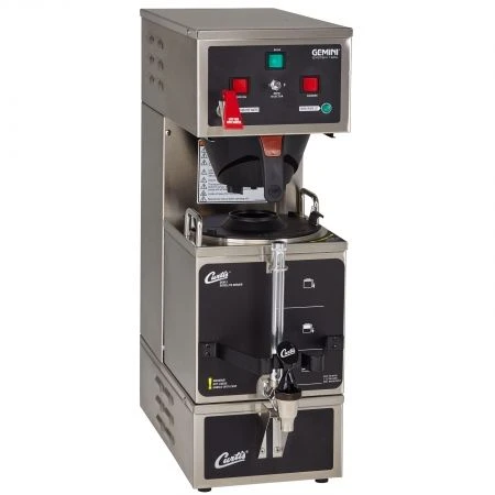 Curtis GEM-120A-10 Gemini Stainless Steel Analog Satellite Coffee Brewer - 120V 3 Curtis GEM-120A-10 Gemini Stainless Steel Analog Satellite Coffee Brewer - 120V - Image 3