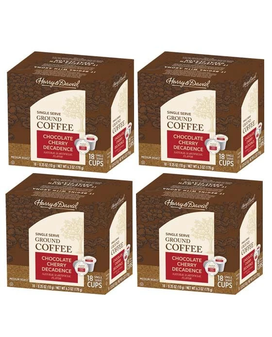 Harry & David Chocolate Cherry Decadence Single Serve Coffee, 4/18 Count 1 Harry & David Chocolate Cherry Decadence Single Serve Coffee, 4/18 Count
