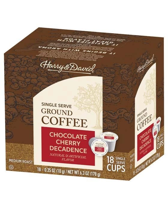 Harry & David Chocolate Cherry Decadence Single Serve Coffee, 4/18 Count 2 Harry & David Chocolate Cherry Decadence Single Serve Coffee, 4/18 Count - Image 2