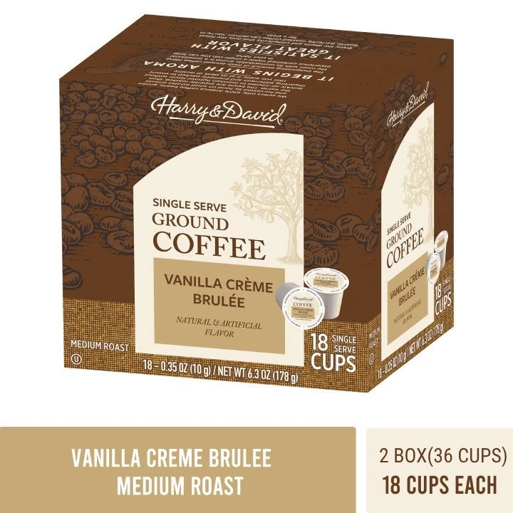 Harry & David Vanilla Creme Brulee Single Serve Coffee, 2/18 Count 2 Harry & David Vanilla Creme Brulee Single Serve Coffee, 2/18 Count - Image 2