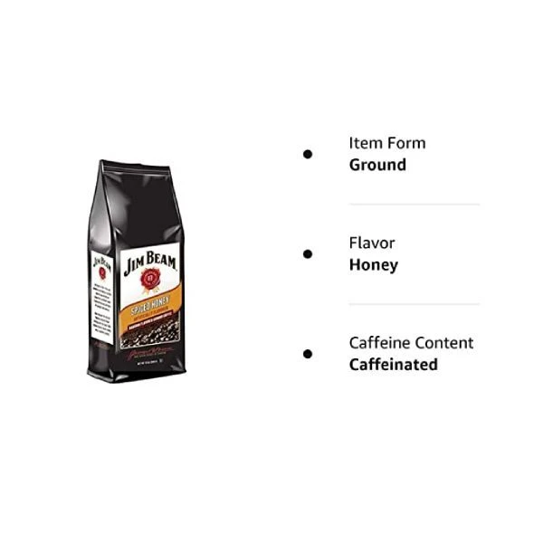 Jim Beam Spiced Honey Bourbon Flavored Ground Coffee, 3 Bags (12 Oz Ea.) 2 Jim Beam Spiced Honey Bourbon Flavored Ground Coffee, 3 Bags (12 Oz Ea.) - Image 2