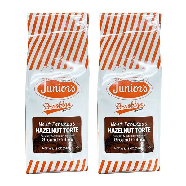 Junior's Most Fabulous Hazelnut Torte, Medium Roast Ground Coffee, 2/12 Oz Bags 1 Junior's Most Fabulous Hazelnut Torte, Medium Roast Ground Coffee, 2/12 Oz Bags