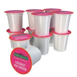 Market & Main Coconut Macaroon Single Serve Coffee Cups, 2 Boxes (24 Cups) -Beverage Shop market main onecup coconut macaroon compatible with keurig k cup brewers 12 count1 2