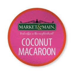 Market & Main Coconut Macaroon Single Serve Coffee Cups, 2 Boxes (24 Cups) -Beverage Shop market main onecup coconut macaroon compatible with keurig k cup brewers 12 count2 2