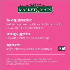 Market & Main Coconut Macaroon Single Serve Coffee Cups, 2 Boxes (24 Cups) -Beverage Shop market main onecup coconut macaroon compatible with keurig k cup brewers 12 count5 2