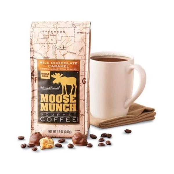 Harry & David Milk Chocolate Caramel Moose Munch Coffee - 2 Items Included Two 12 Oz Bags 2 Harry & David Milk Chocolate Caramel Moose Munch Coffee - 2 Items Included Two 12 Oz Bags - Image 2