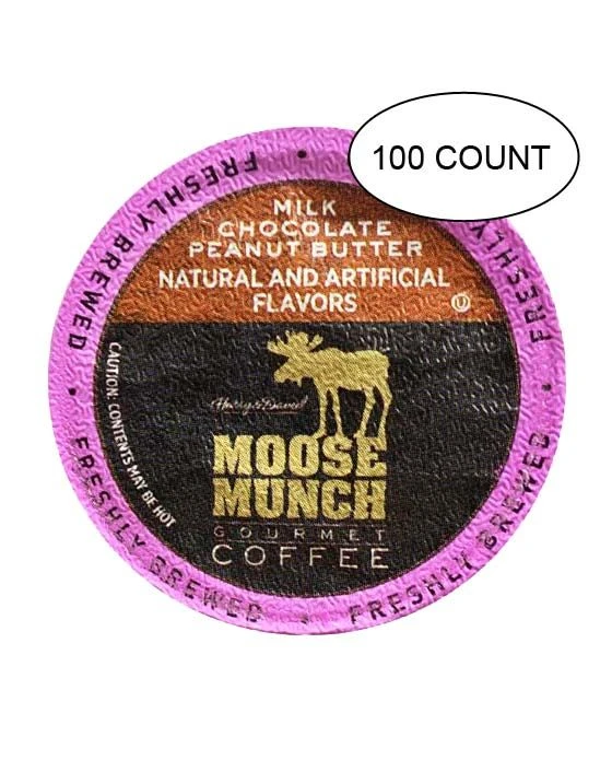 Moose Munch Coffee By Harry & David, Milk Chocolate Peanut Butter, 100 Single Serve Cups 1 Moose Munch Coffee By Harry & David, Milk Chocolate Peanut Butter, 100 Single Serve Cups