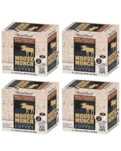 Moose Munch Single Serve Coffee By Harry & David, Dark Chocolate Candy Caramel, 4/18 Count