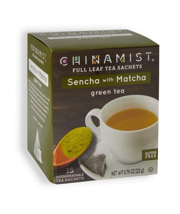 China Mist Sencha With Matcha Organic Green Full Leaf Tea Sachet, 6 Boxes 15 Count Each 2 China Mist Sencha With Matcha Organic Green Full Leaf Tea Sachet, 6 Boxes 15 Count Each - Image 2